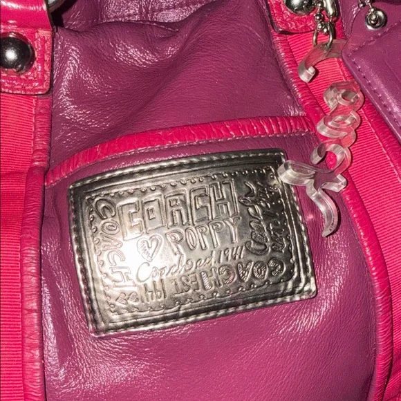 COACH POPPY Pink Leather SHOULDER CROSS BODY Bag AND DUST BAG - Picture 4 of 15